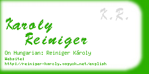 karoly reiniger business card