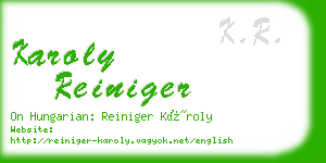 karoly reiniger business card